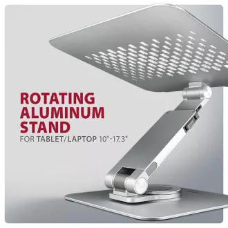 AXAGON STND-LR aluminijasto stojalo za prenosni računalnik 10"-17,3", nastavljivo po višini in kotu, vrtljivo, sivo AXAGON STND-LR aluminijasto stojalo za prenosni računalnik 10"-17,3", nastavljivo po višini in kotu, vrtljivo, sivo