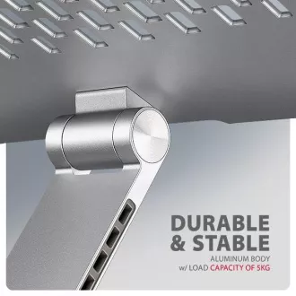 AXAGON STND-LR aluminijasto stojalo za prenosni računalnik 10"-17,3", nastavljivo po višini in kotu, vrtljivo, sivo AXAGON STND-LR aluminijasto stojalo za prenosni računalnik 10"-17,3", nastavljivo po višini in kotu, vrtljivo, sivo