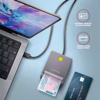 AXAGON CRE-SM3TC, USB-C FlatReader kontaktni čitalnik kartic Pametna kartica (eCard), kabel 1,2 m AXAGON CRE-SM3TC, USB-C FlatReader kontaktni čitalnik kartic Pametna kartica (eCard), kabel 1,2 m