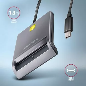 AXAGON CRE-SM3TC, USB-C FlatReader kontaktni čitalnik kartic Pametna kartica (eCard), kabel 1,2 m AXAGON CRE-SM3TC, USB-C FlatReader kontaktni čitalnik kartic Pametna kartica (eCard), kabel 1,2 m