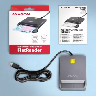 AXAGON CRE-SM3TC, USB-C FlatReader kontaktni čitalnik kartic Pametna kartica (eCard), kabel 1,2 m AXAGON CRE-SM3TC, USB-C FlatReader kontaktni čitalnik kartic Pametna kartica (eCard), kabel 1,2 m