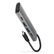 AXAGON HMC-5G21, vozlišče USB 10 Gb/s, 2x USB-A, 2x USB-C, HDMI 4k/30, PD 60 W, kabel USB-C 13 cm