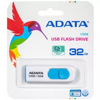ADATA Flash disk 32 GB C008, USB 2.0 Classic, bel