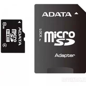 ADATA MicroSDHC kartica 8GB Class 4 SD adapter ADATA MicroSDHC kartica 8GB Class 4 SD adapter