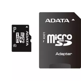 ADATA MicroSDHC kartica 8GB Class 4 SD adapter ADATA MicroSDHC kartica 8GB Class 4 SD adapter
