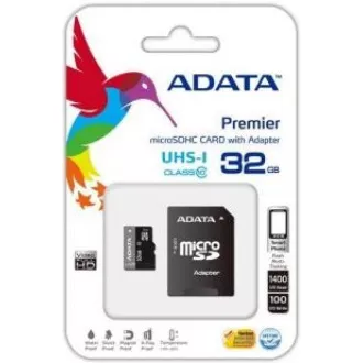 ADATA MicroSDHC kartica 32GB UHS-I Class 10 SD adapter, Premier ADATA MicroSDHC kartica 32GB UHS-I Class 10 SD adapter, Premier