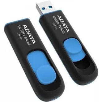 ADATA Flash disk 64 GB UV128, USB 3.1 Dash Drive (R:90/W:40 MB/s) črno/modra