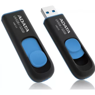 ADATA Flash disk 64 GB UV128, USB 3.1 Dash Drive (R:90/W:40 MB/s) črno/modra