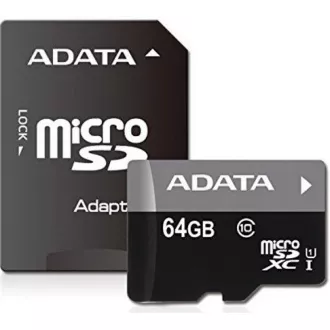 ADATA MicroSDXC kartica 64GB Premier UHS-I Class 10 SD adapter ADATA MicroSDXC kartica 64GB Premier UHS-I Class 10 SD adapter