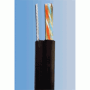 UTP kabel PlanetElite z nosilnim kablom, Cat5E, žica, zunanji PE, črna, 305m