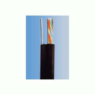 UTP kabel PlanetElite z nosilnim kablom, Cat5E, žica, zunanji PE, črna, 305m