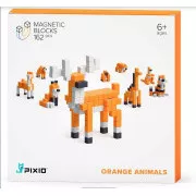 PIXIO Oranžne živali magnetni gradbeni set