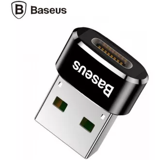 Baseus adapter USB moški na USB-C ženski 3A, OTG, črn