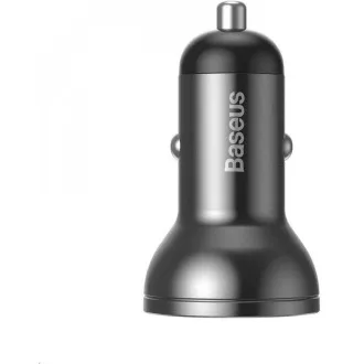 Baseus dvojni avtomobilski adapter USB z zaslonom 4, 8A 24W, siv