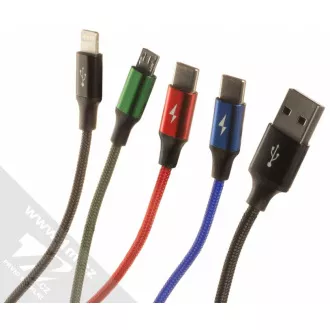 Baseus kabel za hitro polnjenje / prenos podatkov 4v1 Lightning   2* USB-C   Micro USB 3, 5A 1, 2 m, črn
