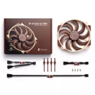 Ventilator NOCTUA NF-A14x25r-G2-PWM, 140 mm, rjav