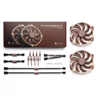 Ventilator NOCTUA NF-A14x25r-G2-PWM-Sx2-PP, 2x 140 mm, rjav