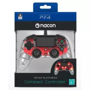 Žični kompaktni krmilnik Nacon za PlayStation 4 - prozorno rdeč