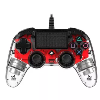 Žični kompaktni krmilnik Nacon za PlayStation 4 - prozorno rdeč