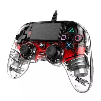Žični kompaktni krmilnik Nacon za PlayStation 4 - prozorno rdeč