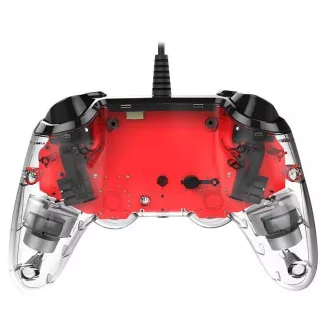 Žični kompaktni krmilnik Nacon za PlayStation 4 - prozorno rdeč