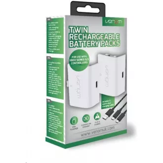 VENOM VS2872 Xbox Series S/X & One White Twin Battery Pack   3 metre kabla