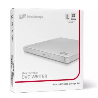 HITACHI LG - zunanji pogon DVD-W/CD-RW/DVD±R/±RW/RAM GP57EW40, tanek, bel, škatla SW