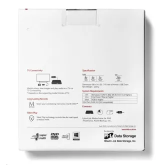HITACHI LG - zunanji pogon DVD-W/CD-RW/DVD±R/±RW/RAM GP57EW40, tanek, bel, škatla SW - Rabljeno HITACHI LG - zunanji pogon DVD-W/CD-RW/DVD±R/±RW/RAM GP57EW40, tanek, bel, škatla SW - Rabljeno
