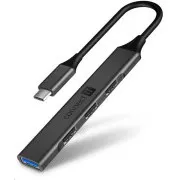 CONNECT IT USB-C vozlišče, (1xUSB-A 3.0, 3xUSB-A 2.0), zunanje, antracit