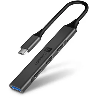 CONNECT IT USB-C vozlišče, (1xUSB-A 3.0, 3xUSB-A 2.0), zunanje, antracit
