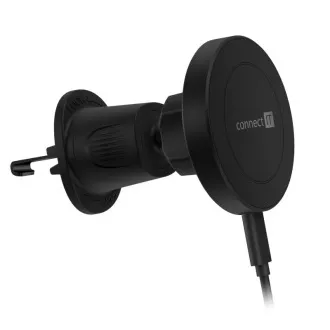CONNECT IT InCarz MagSafe univerzalni magnetni brezžični avtomobilski polnilec, črn