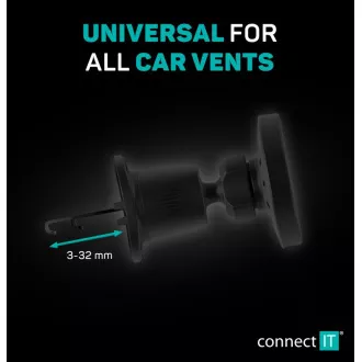 CONNECT IT InCarz MagSafe univerzalni magnetni brezžični avtomobilski polnilec, črn