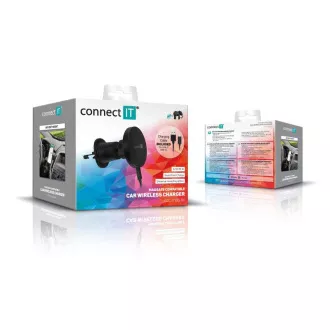 CONNECT IT InCarz MagSafe univerzalni magnetni brezžični avtomobilski polnilec, črn