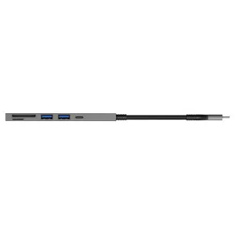 CONNECT IT USB-C vozlišče, 2x USB-A, 1x USB-C, 1x kartica SD, 1x kartica MicroSD, siva
