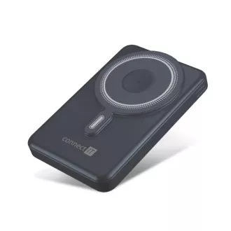 CONNECT IT Powerbank TravelCharge, MagSafe, 10000 mAh, USB-C, Lightning, siva
