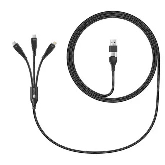 CONNECT IT Polnilni kabel Wirez 6v1, USB-C/USB, Lightning   2x USB-C, 1,25 m, črn