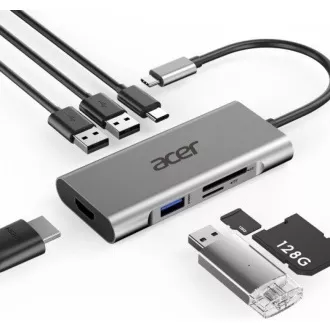 ACER 7v1 tip C: 3 x USB3.0, 1 x HDMI, 1 x pd tipa C, 1 x bralnik kartic sd, 1 x bralnik kartic tf