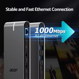 ACER 15in1 USB Type-C Universal Mini-dock: Gostiteljski vmesnik: USB-C, 2x USB-A 2.0, 1x USB-A 3.2 Gen2, 1x USB-A 3.2 Gen1, 1