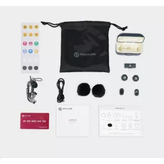 Hollyland Lark M2 USB-C - Brezžični lavalier mikrofon s priključkom USB-C (Duo, Shine Charcoal)