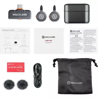 Hollyland LARK M2S Duo brezžični lavalierni mikrofon z vtičem USB-C (Duo, vesoljsko siva) Hollyland LARK M2S Duo brezžični lavalierni mikrofon z vtičem USB-C (Duo, vesoljsko siva)
