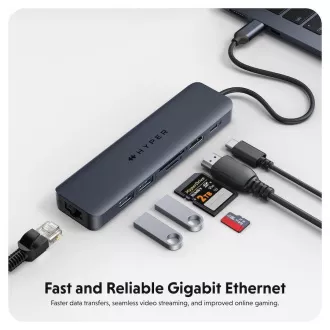 Hyper® EcoSmart™ Gen.2 USB-C 7-v-1 Hub 100W PD Pass-thru