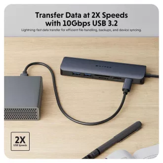 Hyper® EcoSmart™ Gen.2 USB-C 7-v-1 Hub 100W PD Pass-thru