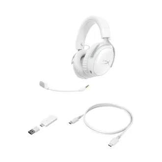 HyperX Cloud III S brezžične bele gaming slušalke