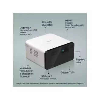 EPSON projektor EF-21W, Full HD, laserski, 5.000.000:1, USB 2.0, HDMI, Miracast, 3,5 mm priključek, 5W zvočnik