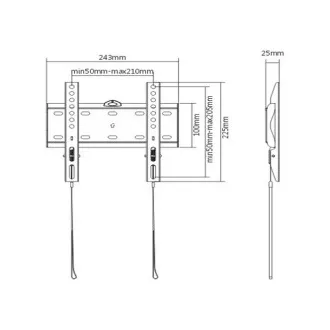GEMBIRD držalo za TV WM-42F-01, 23"-42" (30 kg), fiksno