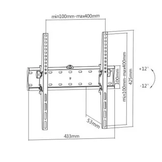 GEMBIRD držalo za TV WM-55T-02, 32"-55" (40 kg), nagibno
