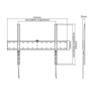 GEMBIRD držalo za TV WM-70F-01, 37"-70" (40 kg), fiksno
