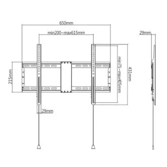 GEMBIRD držalo za TV WM-80F-01, 37"-80" (70 kg), fiksno