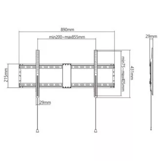 GEMBIRD držalo za TV WM-90F-01, 43"-90" (70 kg), fiksno GEMBIRD držalo za TV WM-90F-01, 43"-90" (70 kg), fiksno