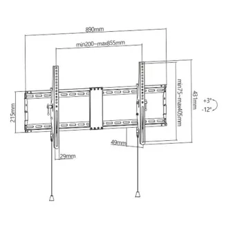 GEMBIRD držalo za TV WM-90T-01, 43"-90" (70 kg), nagibno